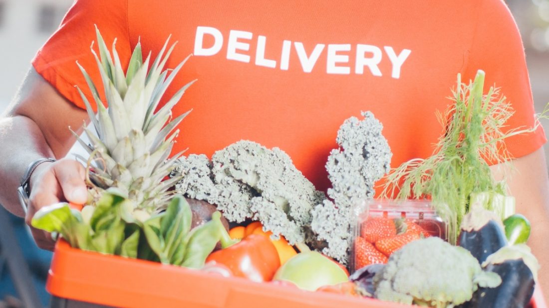 online grocery order being delivered