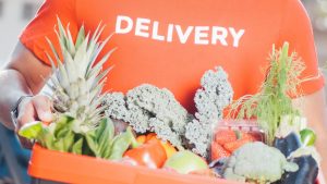 online grocery order being delivered